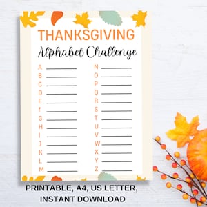 Thanksgiving Alphabet Game, Thanksgiving A-Z Game, Thanksgiving ...