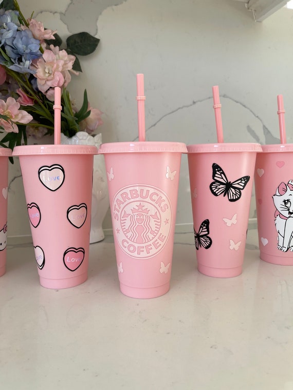 pink reusable cups