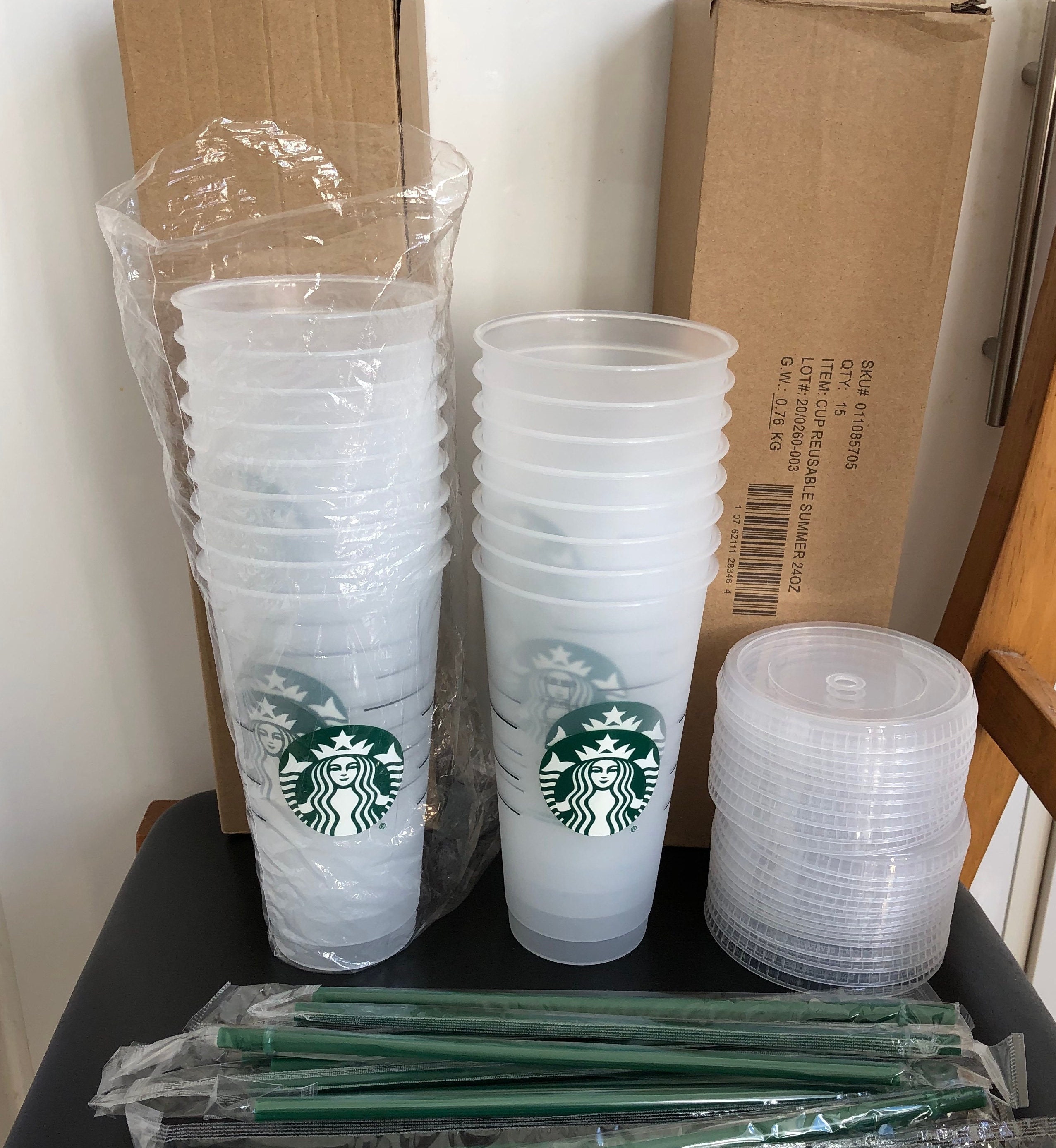 Starbucks Cold Cup Clear Double Wall Insulated Tumbler with Lid and Straw  (2 Pack) 24 oz - Venti Bun…See more Starbucks Cold Cup Clear Double Wall