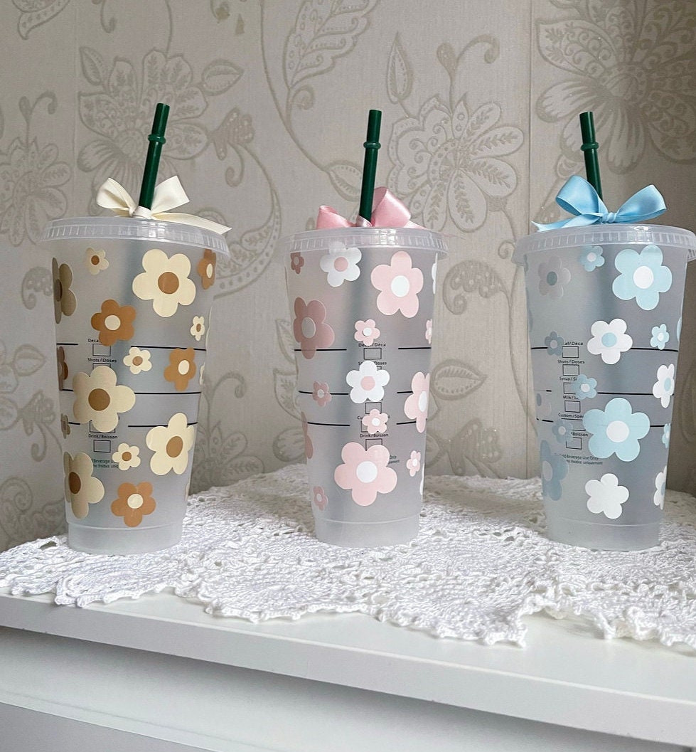 Venti 24oz Retro Flower Design Starbucks Reusable Cup –  ChambrayandSandCustomGifts