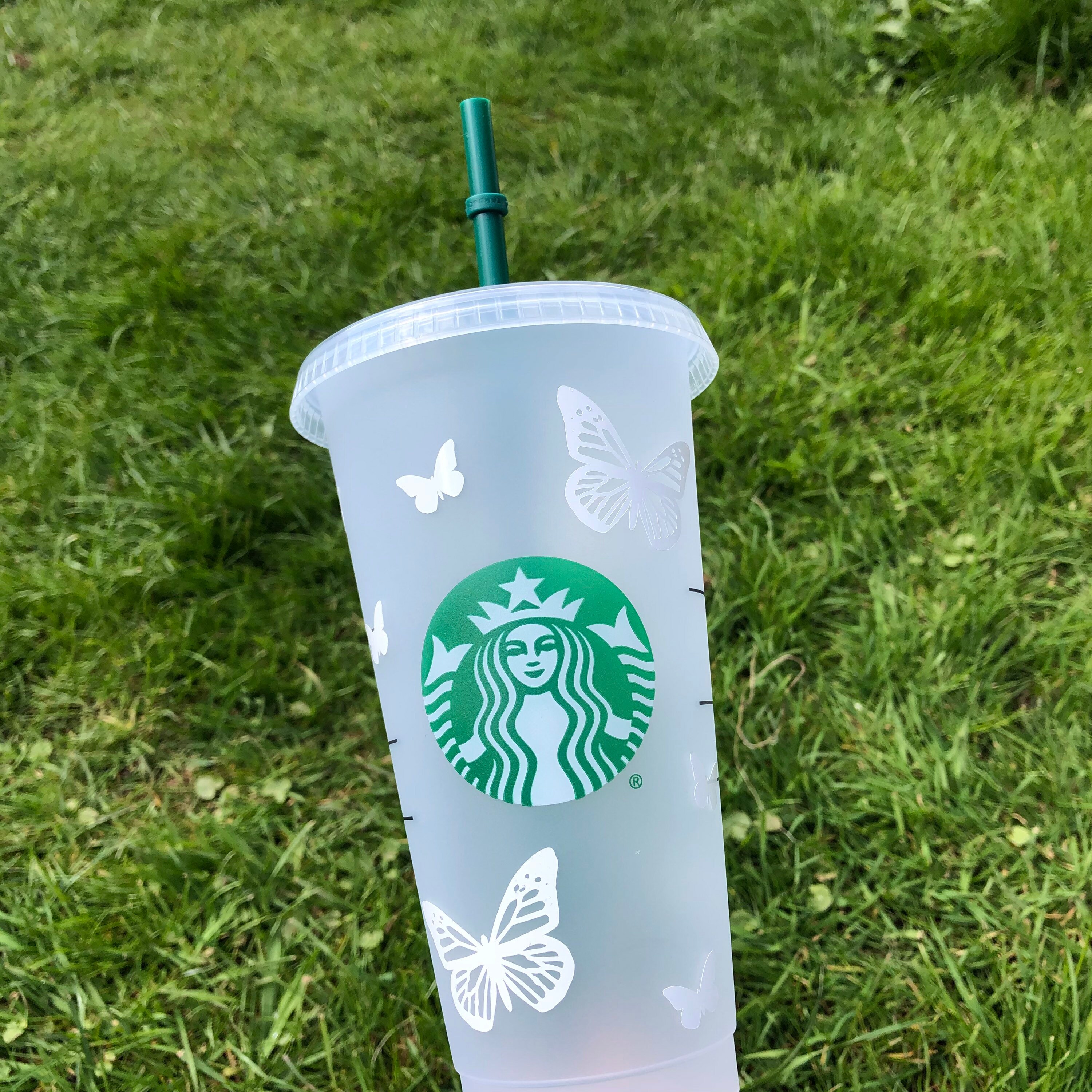 Pink Starbucks Retro Flower Tumblr Venti Cold Cup Reusable Limited Ed Iced  Coffee Cup Frosted 24oz 