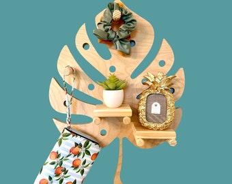 Monstera Leaf Pegboard, decor, gift, organization, wall art, home decor, jewelry, plants,