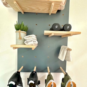 Hook board with shelf hotsell