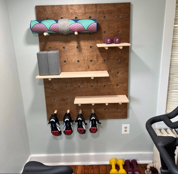 Modern Wooden Pegboard Wall Modular Floating Shelves for Playroom Gym or Retail Display 36 Inch Wide Multiple Heights Etsy