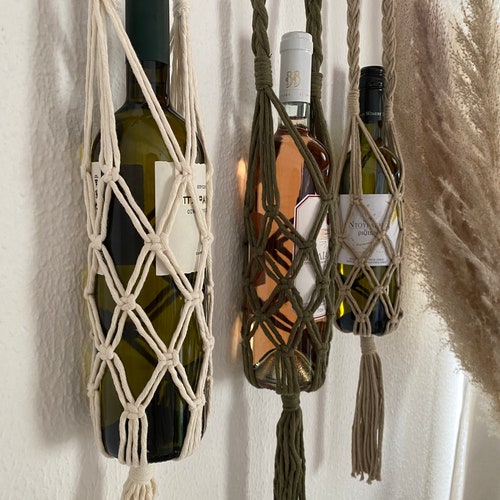 PATTERN Macrame Bottle Holder Wine Carrier Stretch Fit Etsy