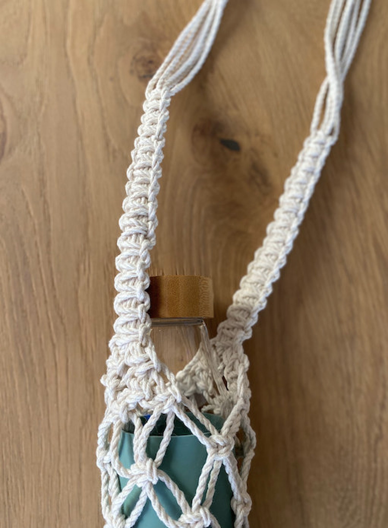 Macrame Water Bottle Holder Reusable Carrier Macrame Etsy Canada