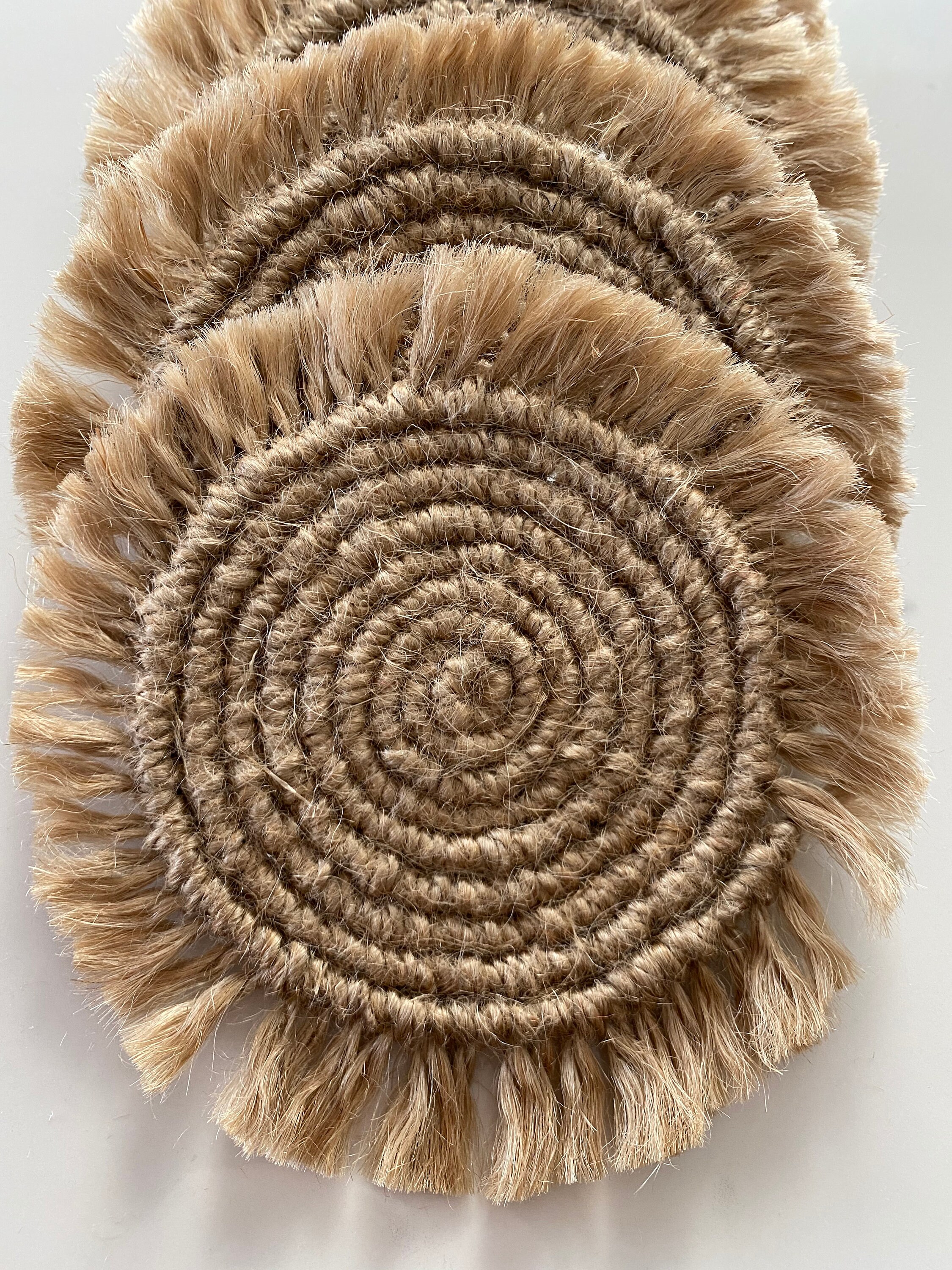 Jute Coasters Round Coasters Boho home decor Etsy