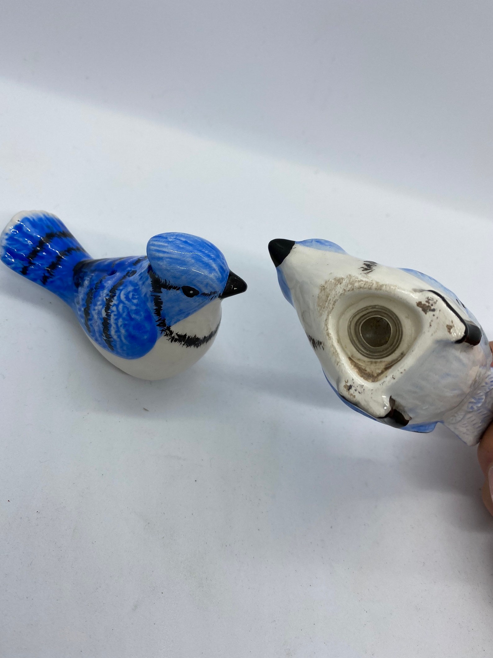 Vintage blue jay birds salt and pepper shakers Etsy