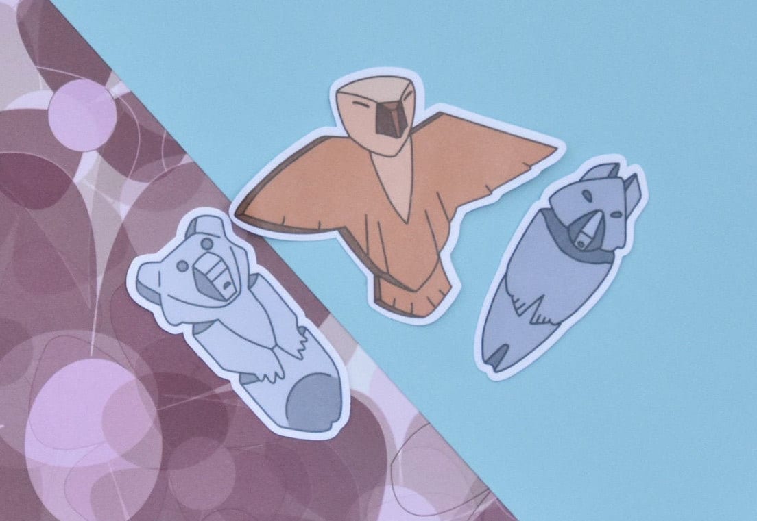 Brother Bear Totem Stickers Eagle Sticker Wolf Sticker Bear Sticker Water Resistant Film