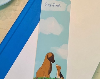 Among the Wildflowers - Dogs Sitting in Field of Flowers 2x6in Bookmark
