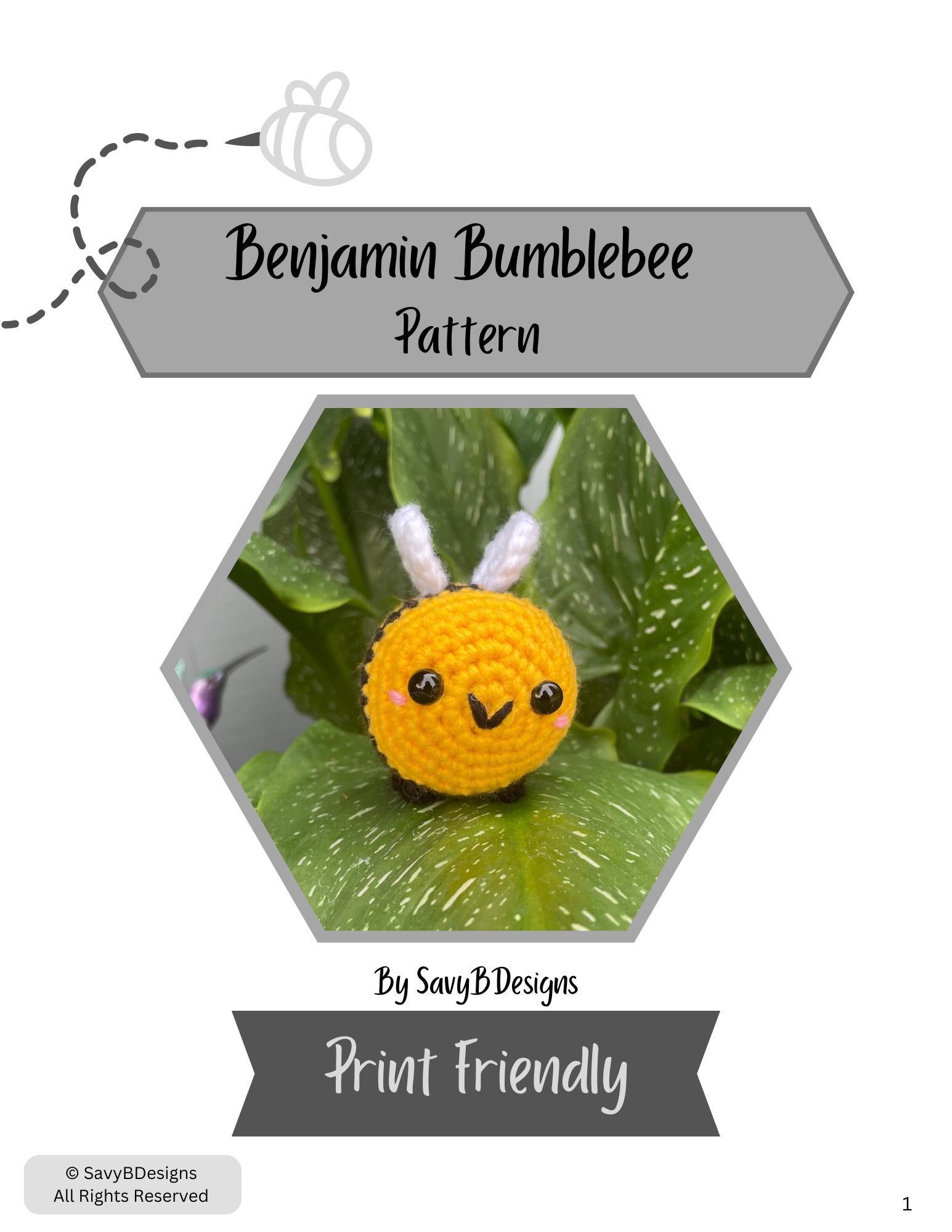 Benjamin Bumblebee Low-sew Crochet Intermediate Pattern (english PDF ...