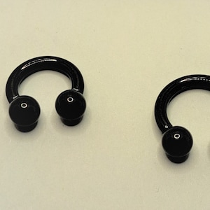10G Black Horseshoe Pincher Barbell Nose Septum Hoop Stud Piercing emo Large Gauge Heavy Stretcher Ear goth Earring Nipple Jewelry 90s  y2k