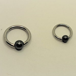 Hoop 14G 16G 18G Hematite Silver CBR Barbell Pincher Round Ball Ring Piercing Steel Jewelry Septum Black Stretcher Nose Earring Tragus 90s \
