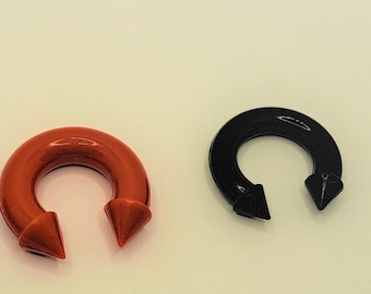 Silikon Septum Pincher Spike Schwarz Rot Rasta Kegel Halbmond Hufeisen 2G 4G 0G 00G 1/2 &quot;12 mm Schmuck Langhantel Piercing Bolzen Nasenohrring Ohr