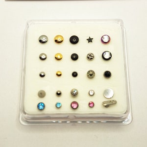 Dermal Anchor Top Micro Piercing Implantat - Flache Kugel Spike Rosa Blauer Stein Schwarzer Stern Kleiner Großer Diamant Gold Silber Juwel - Körperschmuck