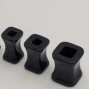 Pair Square Black Tunnel Ear acrylic plugs gauge spacer stretcher double flared Stretching body jewelry unique piercing earring 90s emo goth