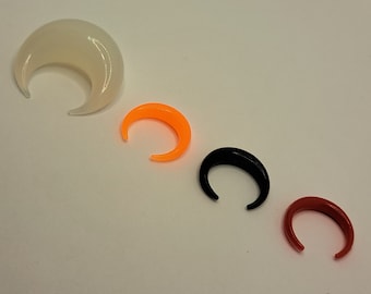 Silicone Septum Claw Pincher Crescent Horseshoe - 8G 6G 0G 1/2" 12mm - Black Red Clear Orange - Body Jewelry barbell piercing stud