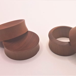 Pair Sawo Wood Plug Tunnel XL Ear Stretching Handcrafted Organic Stretchers Spacers Gauges Body Jewelry Large Lobes Concave FLARED 34mm 90s