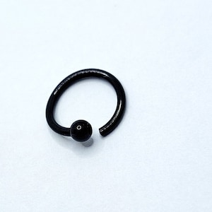 18G 16G Black Hoop Fixed Bead Ring CBR FBC Flex Ball Barbell ear tragus daith rook cartilage snug Earring Piercing Jewelry circle Cute 90s