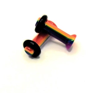 8g Pair Rainbow Acrylic plug Tunnel Ear Gauge Stretcher Expander Pride LGBTQA Inclusive spacer Body Jewelry Earring 90s y2k love cute gift