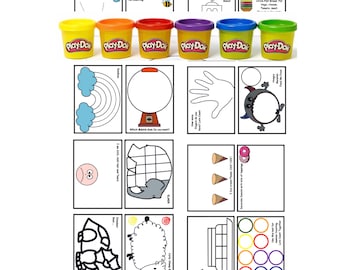 FUN Play-DOH Printable Mat/ 50 PlaydohMat Activity/MotorControlSkill/Playdoh Play/Learning/Pre-school/Digital Download