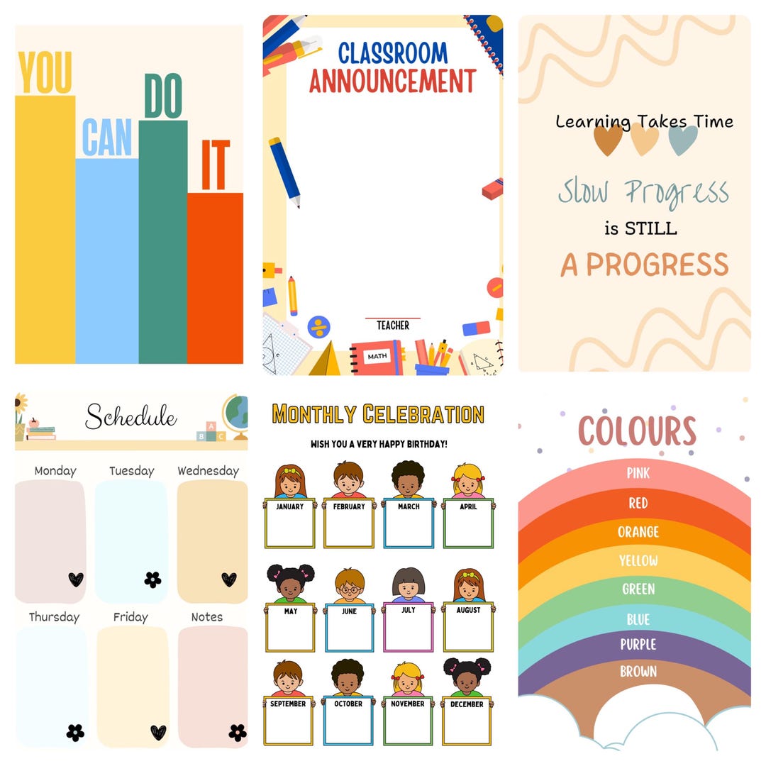 6 Classroom Digital Print Classroom/printable Classroom PDF / PNG ...