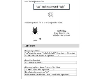 Prekindergarten Phonics / Scheda di lavoro/Abilità di controllo motorio/3-4 anni/Download digitale