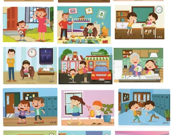 Schede illustrate sull&#39;inferenza sociale: emozioni e abilità dei bambini (download digitale)