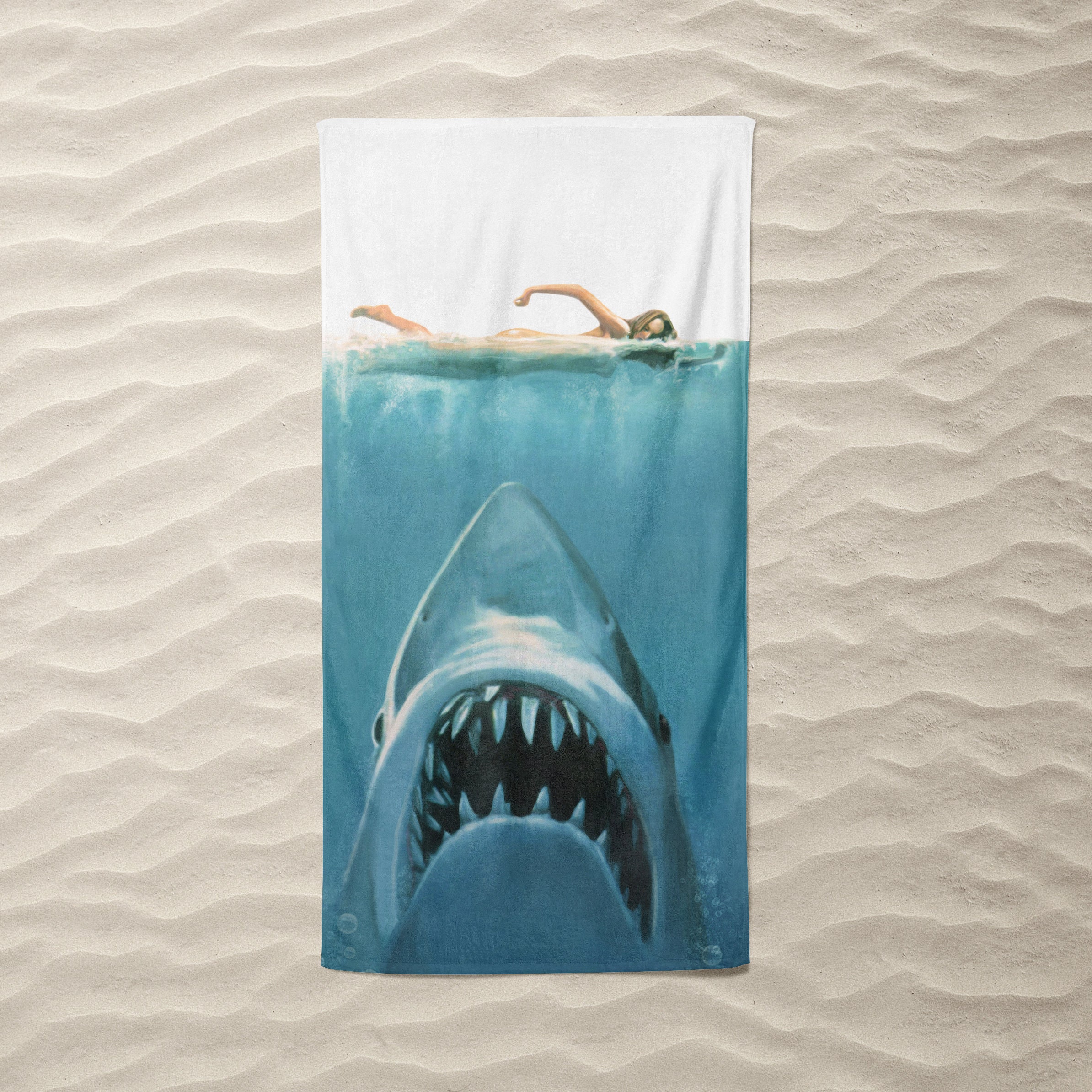 Jaws Beach Towel Shark Beach Towel Beach Vacation Towel | Etsy