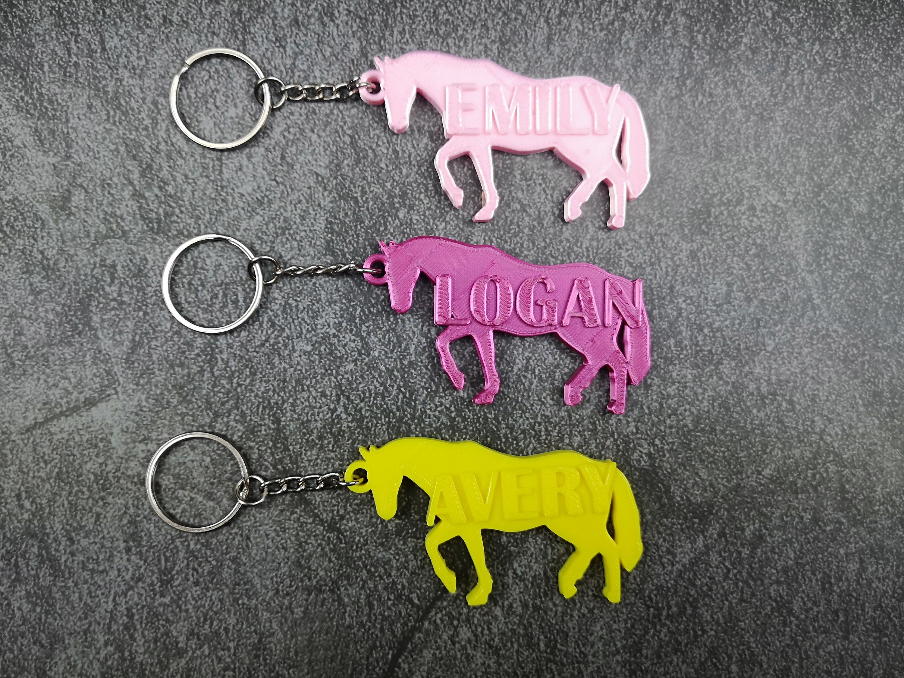 Personalized Keyring Horse Keychain Custom Name Goody Bag Etsy