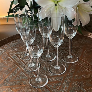Lot de 6 flûtes à champagne Cristal Saint Louis modèle Eurydice signées très bon état