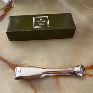 Christofle silver metal sugar tongs very good condition