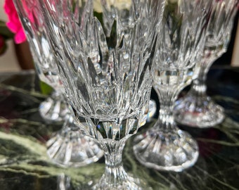 Verres à vin du Rhin Baccarat Hyères overlay rose | GSLR Antiques