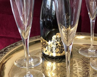 Lot De 6 Flûtes à Champagne Baccarat Dom Pérignon Avec Boîte - Occasion