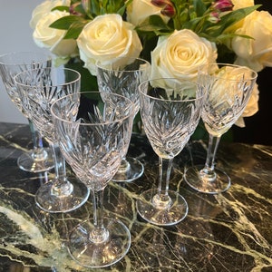 Cristal Saint Louis Set mit 6 Portgläsern, Chantilly-Modell, sehr guter Zustand