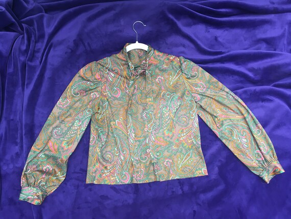 Vintage 60s 70s Paisley Secretary Dress Set - image 2