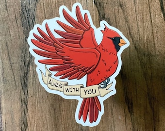 Cardinal Vinyl Sticker: Glossy Bird Decal (2.9x2.2 inch)