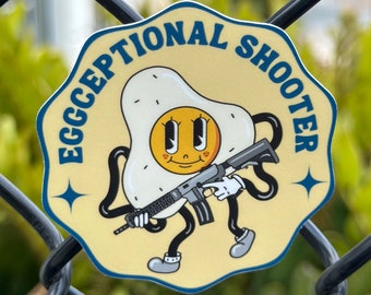Eggceptional Shooter Sticker - Waterproof Matte Vinyl (3"x3")