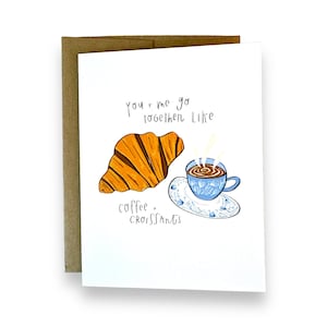 Cartão de Café e Croissant