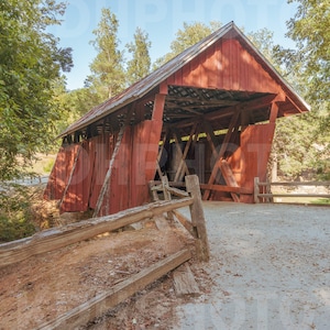 Brücke Download, bedeckte Brücke, druckbare Download, Drucke, Landrum, South Carolina, Campbells bedeckte Brücke, Landschaft Download
