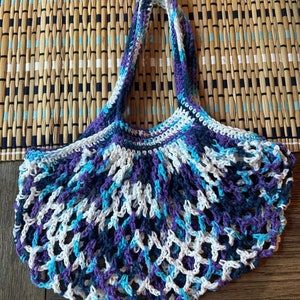 handmade crochet market tote bag image 3