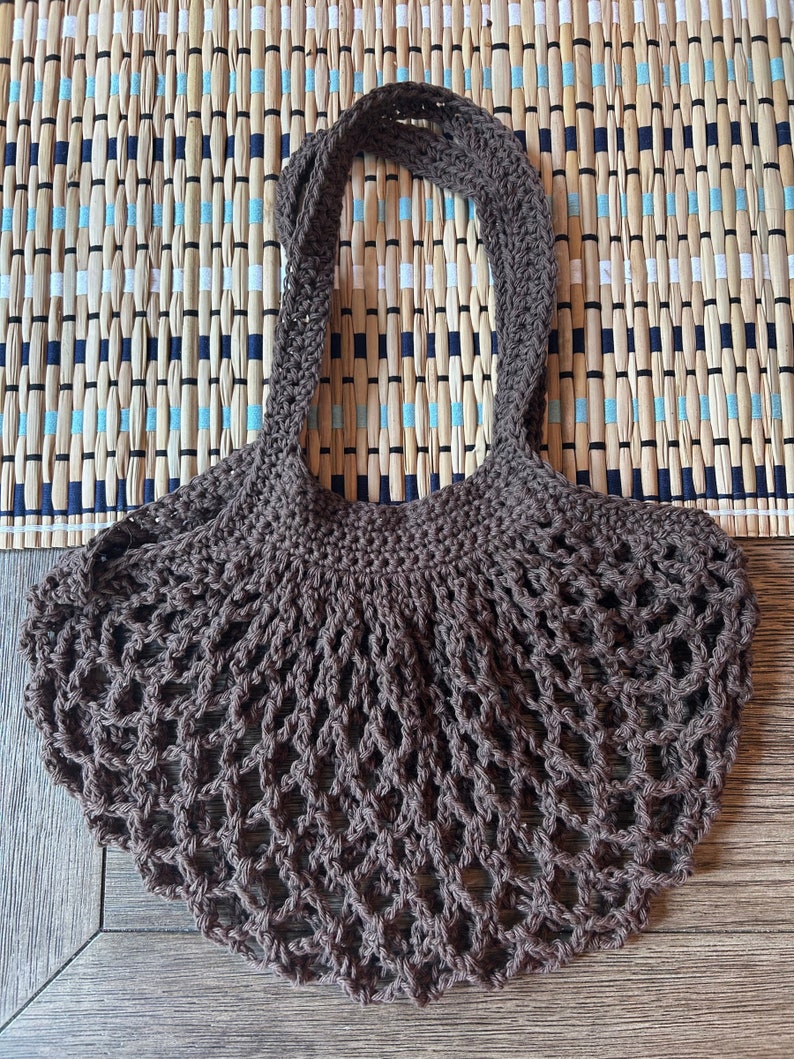 handmade crochet market tote bag image 4