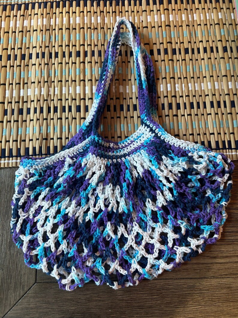 handmade crochet market tote bag image 3
