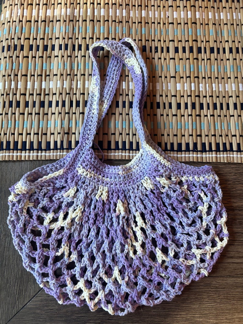 handmade crochet market tote bag image 5