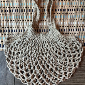 handmade crochet market tote bag image 1