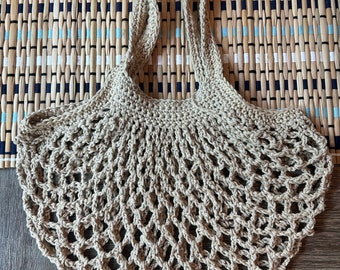 handmade crochet market tote bag