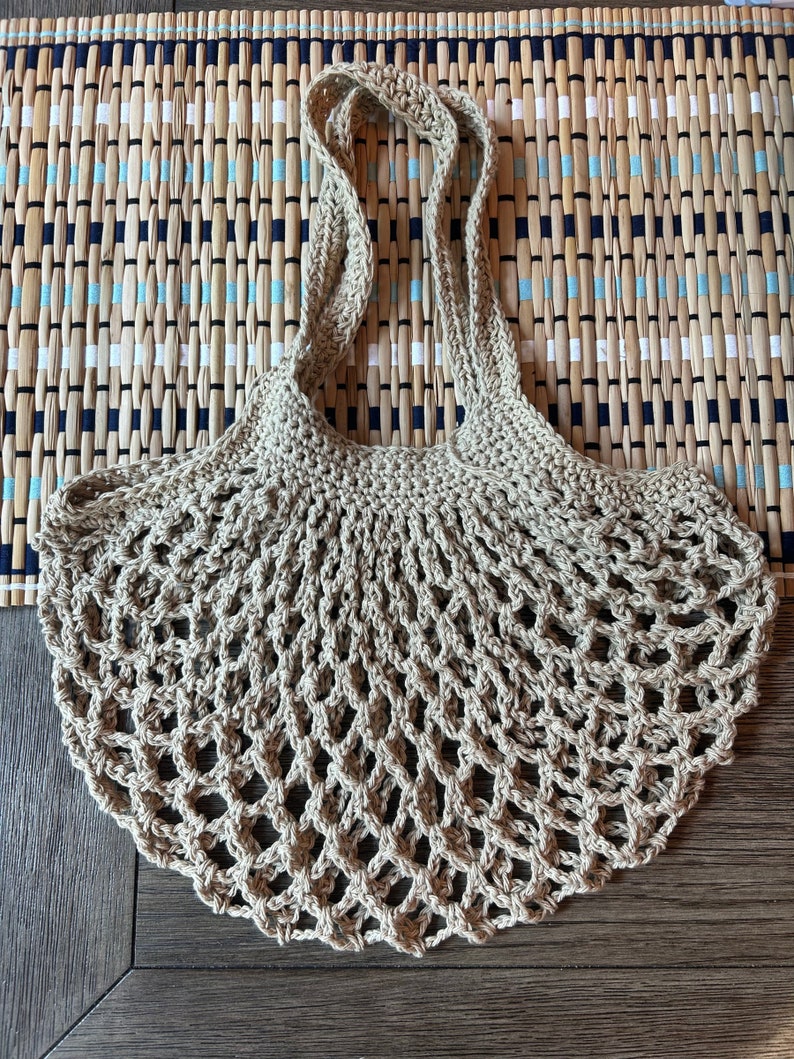 handmade crochet market tote bag image 1