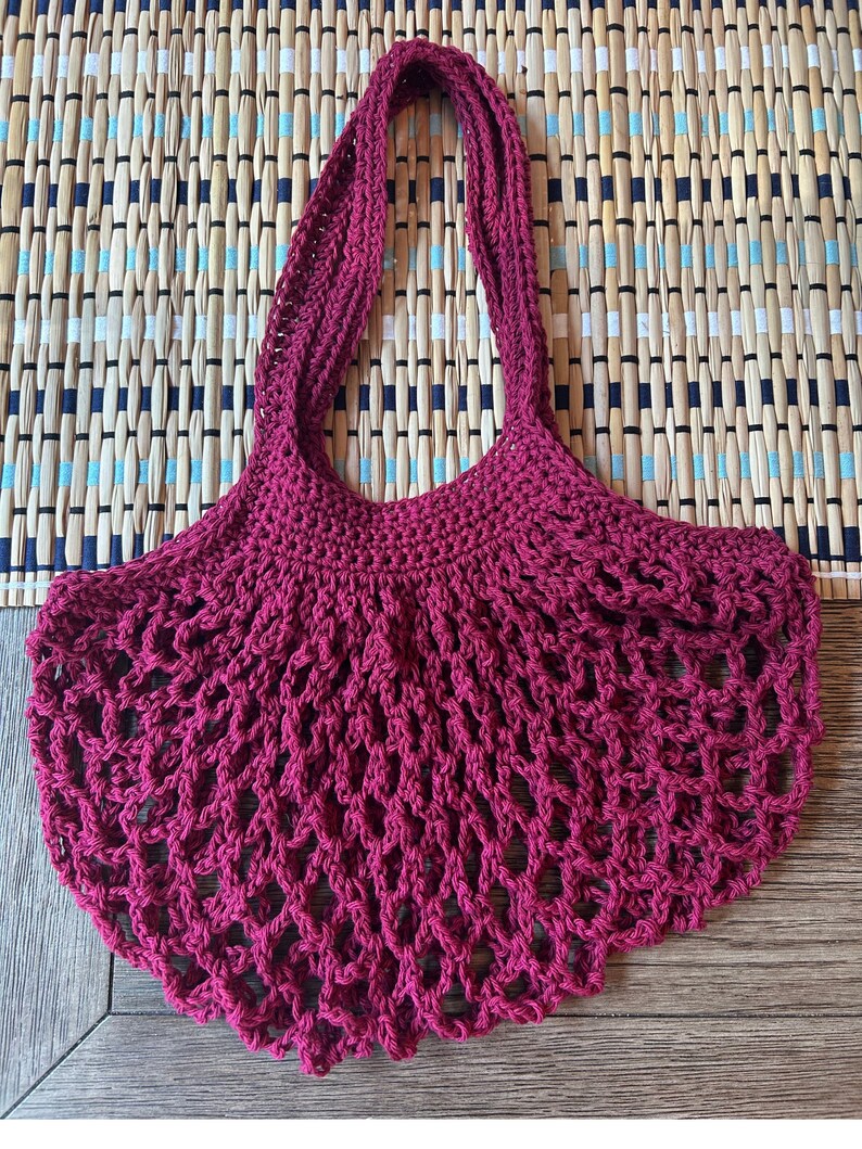 handmade crochet market tote bag image 6