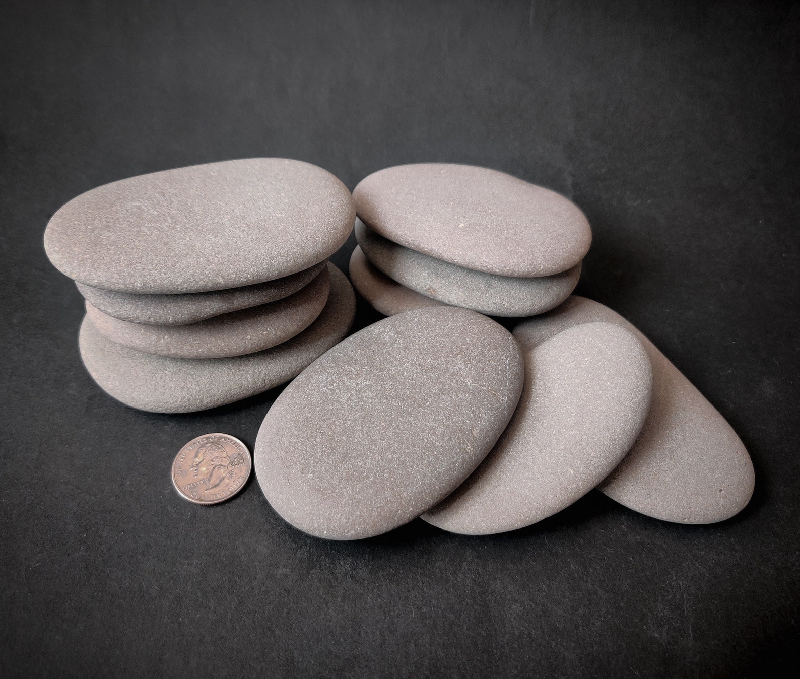 Extralarge Flat Beach Stones Lot 4 Pieces 2 1/23 Etsy