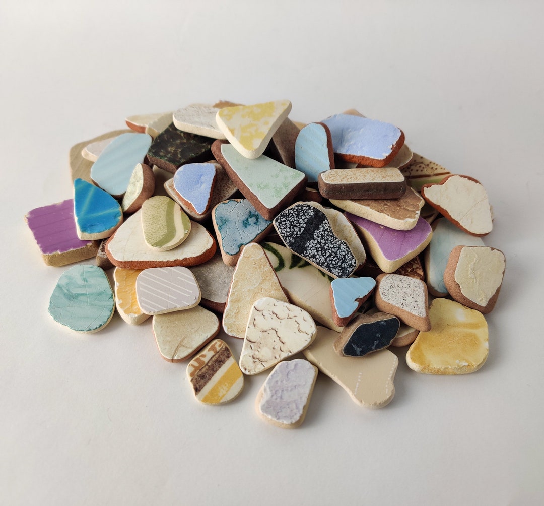 Black Sea Pottery Shards Bulk, Lot 2090 Pieces, 3/4'' 1 1/2'' Mixed